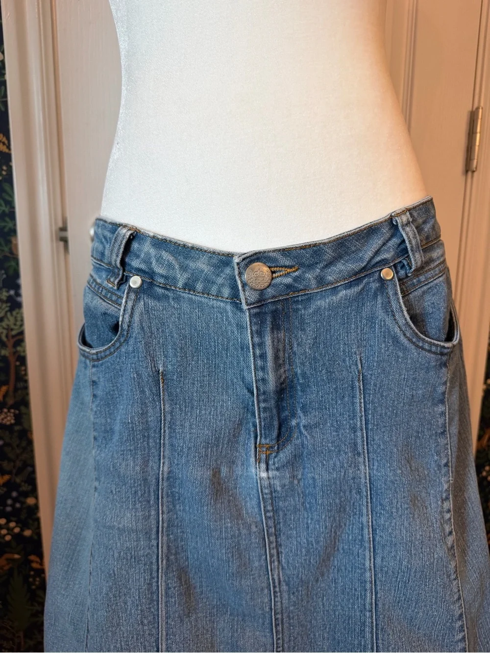 Great Northwest Clothing Company Light Blue Denim Flare Skirt - Picture 2 of 7